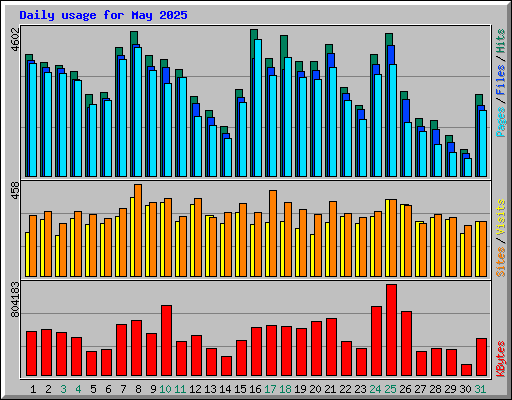 Daily usage for May 2025