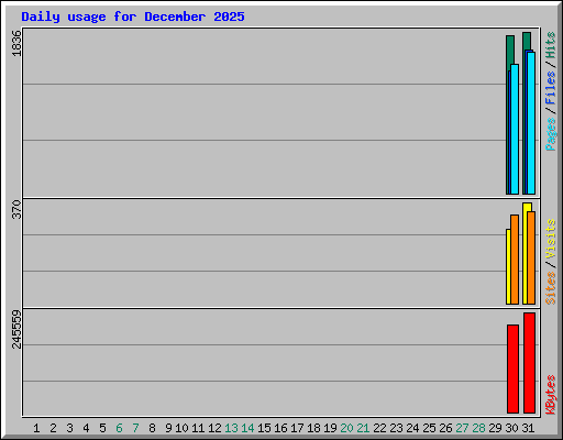Daily usage for December 2025