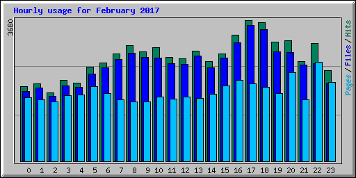 Hourly usage for February 2017